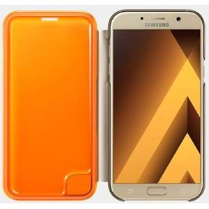 Samsung Galaxy A7 2017 Neon Flip Wallet Kapaklı Kılıf, Gold EF-FA720PFEGWW