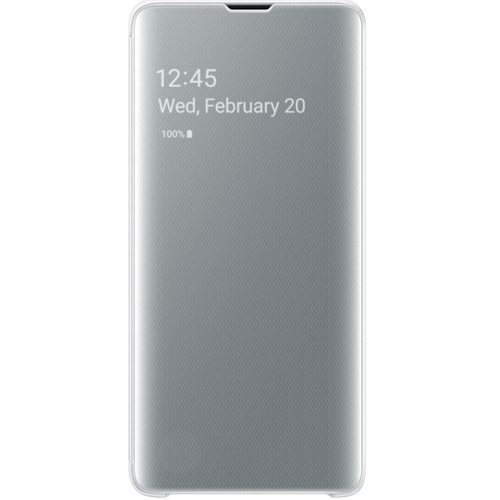 Samsung Galaxy S10 Clear View Cover Akıllı Kılıf, Beyaz EF-ZG973CWEGWW