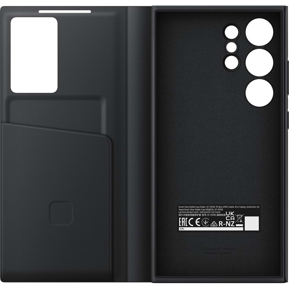 Samsung Galaxy S24 Ultra Akıllı Ekranlı Cüzdanlı Kılıf Smart View Wallet Case, Siyah EF-ZS928C
