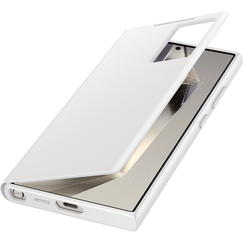 Samsung Galaxy S24 Ultra Akıllı Ekranlı Cüzdanlı Kılıf Smart View Wallet Case, Beyaz EF-ZS928C