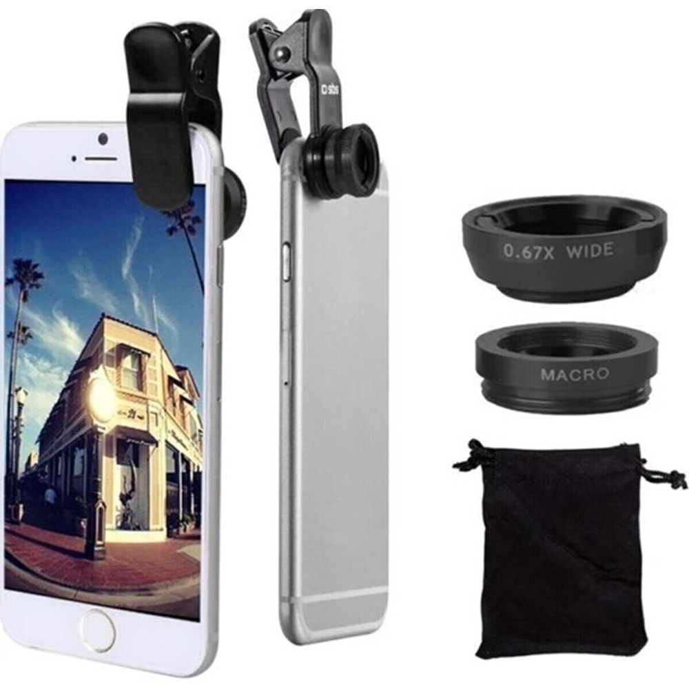 SBS Samsung 2in1 (Macro, Geniş Açı) Universal Foto Lens Kiti