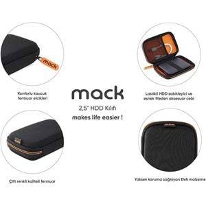 Mack MCC-4008 2.5 Hard Disk Kılıfı Siyah Turuncu