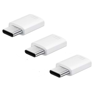 Samsung EE-GN930K Type-C to Micro USB Adapter 3lü, Beyaz (Samsung Türkiye Garantili)